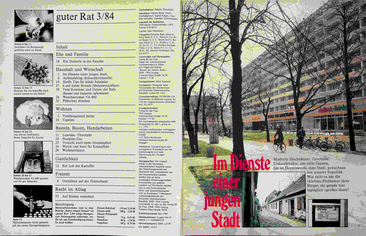 Inhaltsverzeichnis Guter Rat 03/1984