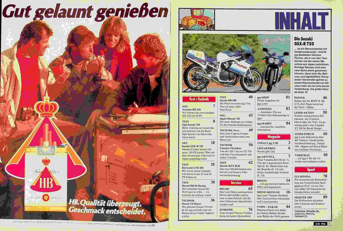 Inhaltsverzeichnis MO Magazin 03/1985
