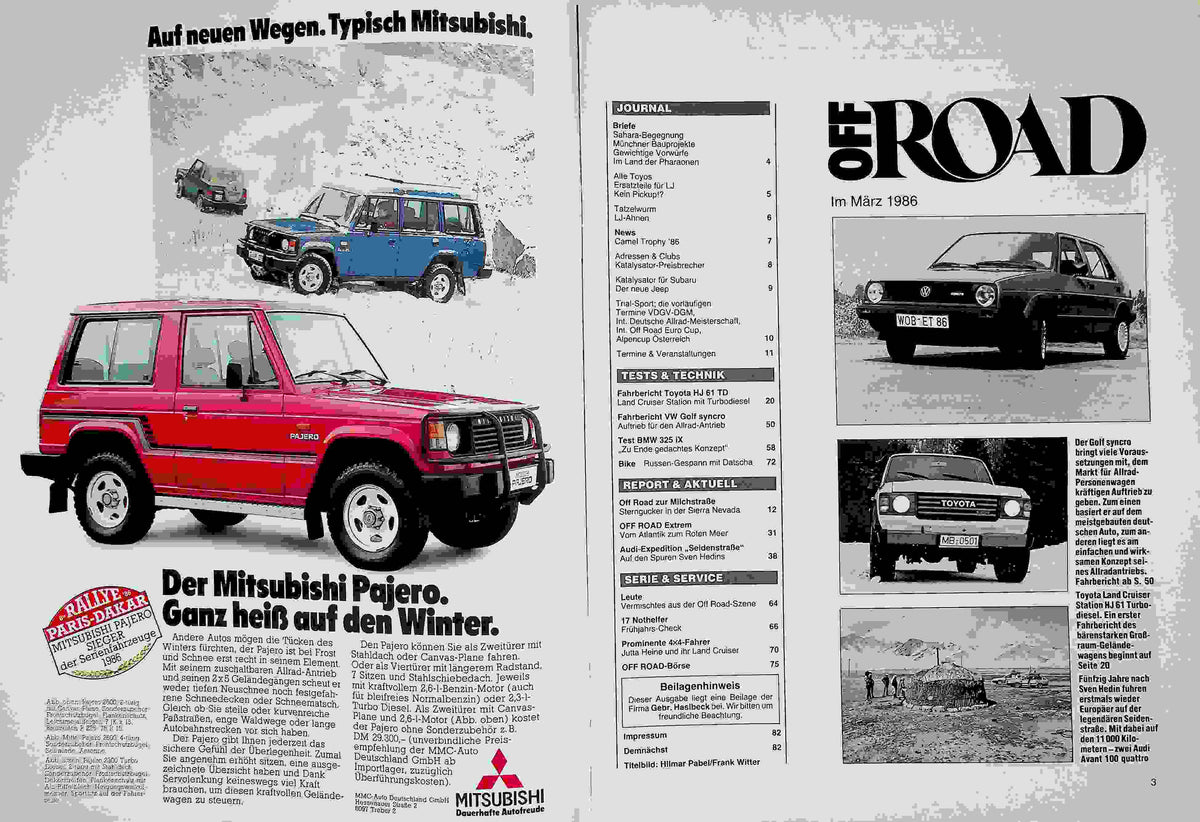 Inhaltsverzeichnis Offroad 03/1986