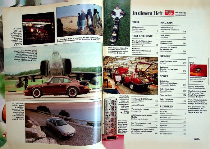 Inhaltsverzeichnis Auto Motor und Sport 03/1987
