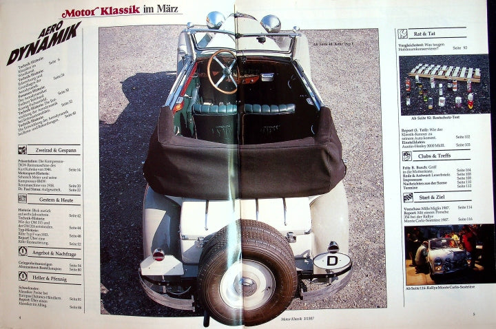 Inhaltsverzeichnis Motor Klassik 03/1987