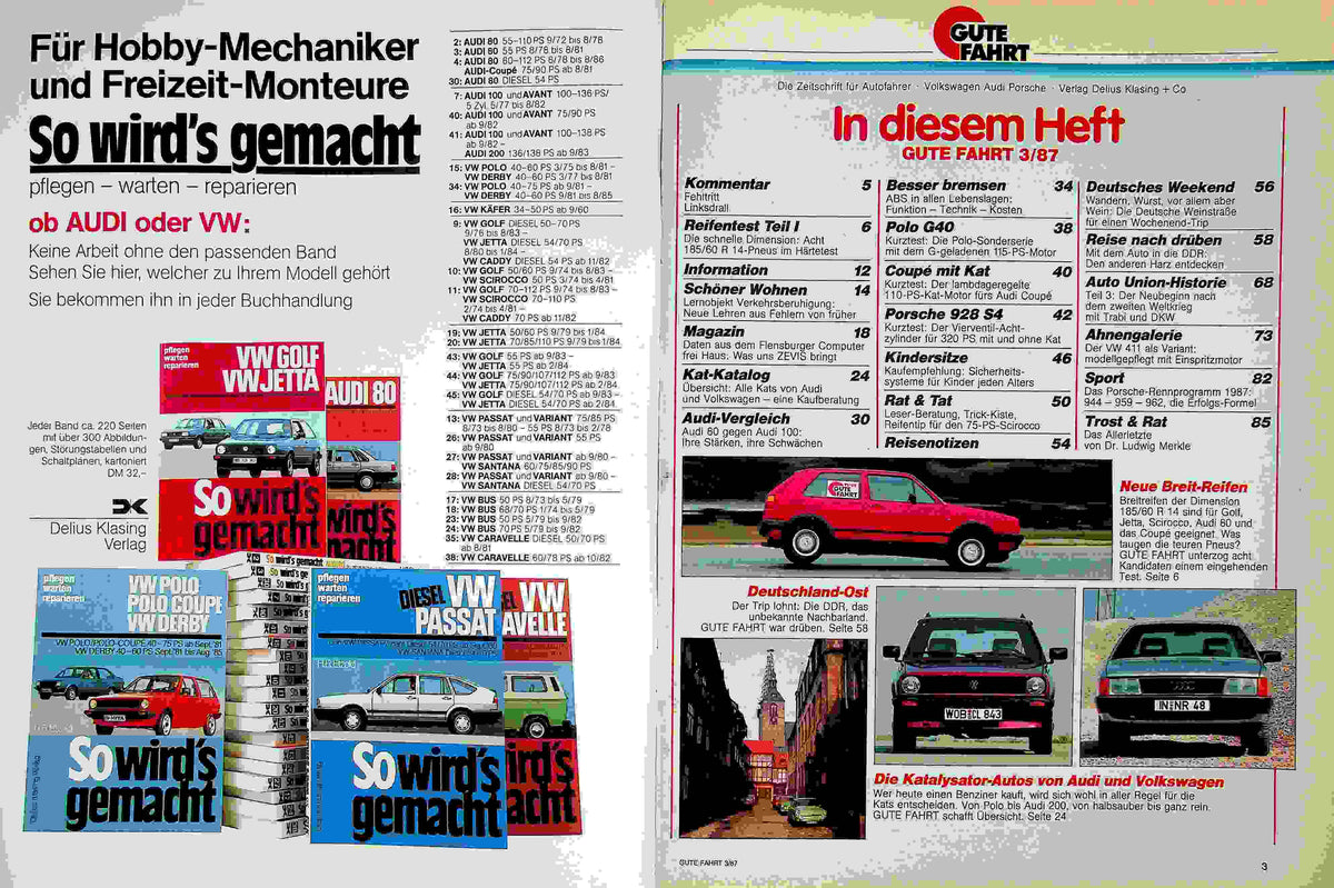 Inhaltsverzeichnis Gute Fahrt 03/1987