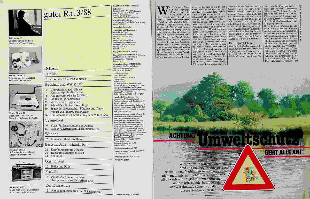 Inhaltsverzeichnis Guter Rat 03/1988