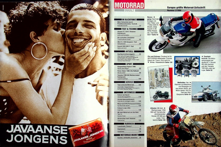 Inhaltsverzeichnis Motorrad 03/1988