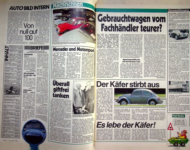 Inhaltsverzeichnis Auto Bild 03/1988