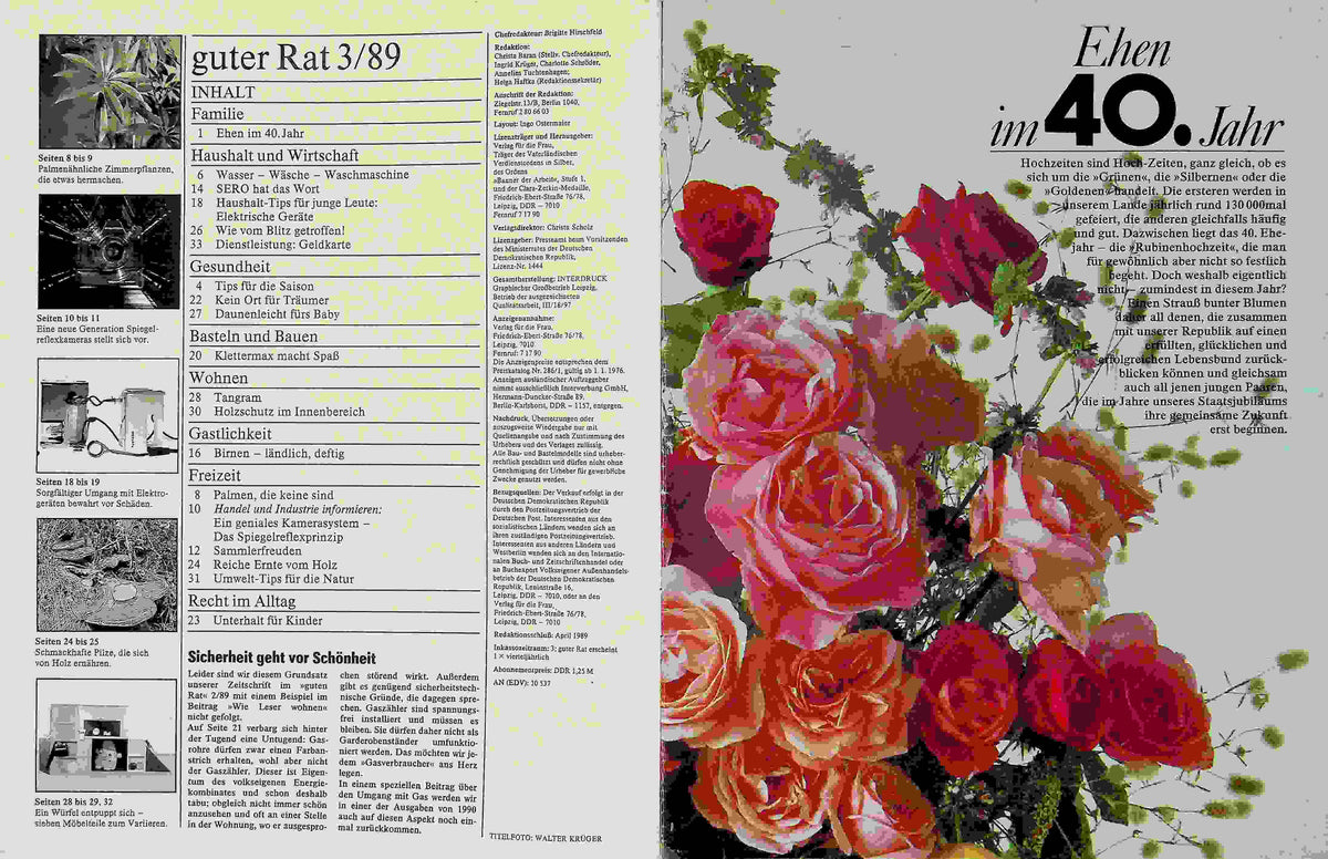Inhaltsverzeichnis Guter Rat 03/1989