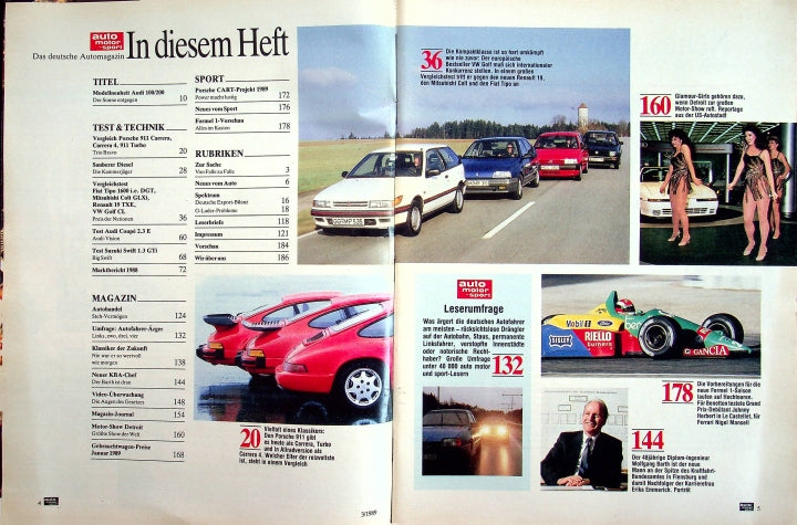 Inhaltsverzeichnis Auto Motor und Sport 03/1989