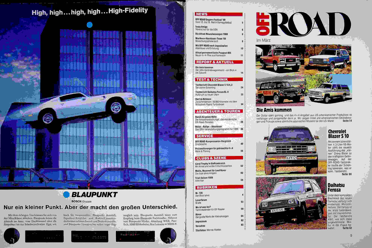 Inhaltsverzeichnis Offroad 03/1989