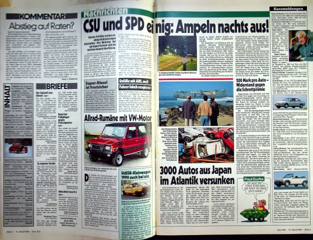 Inhaltsverzeichnis Auto Bild 03/1989
