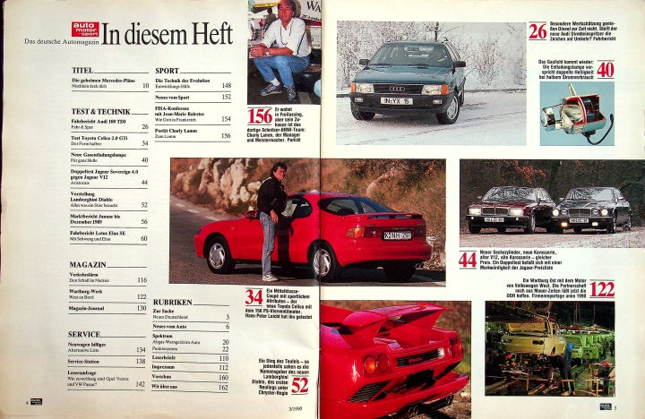 Inhaltsverzeichnis Auto Motor und Sport 03/1990