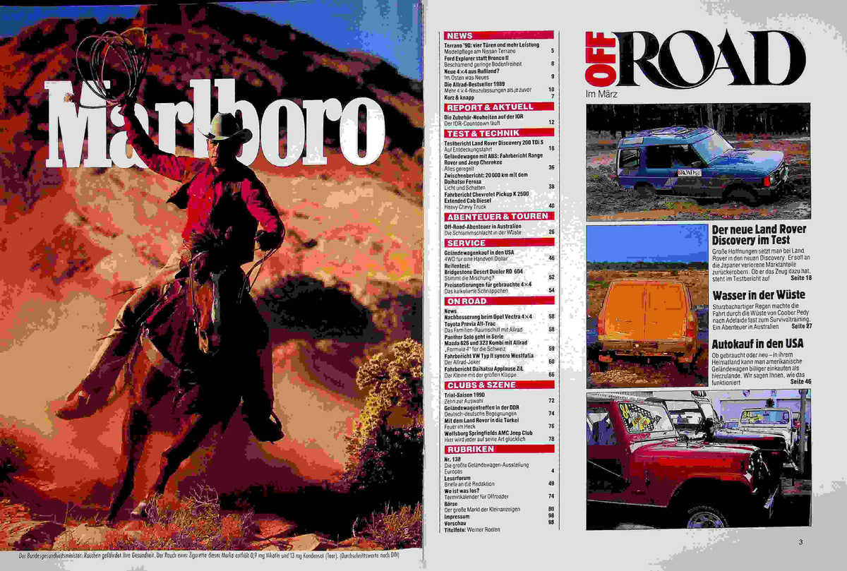 Inhaltsverzeichnis Offroad 03/1990