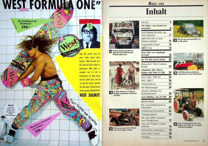 Inhaltsverzeichnis Oldtimer Praxis 03/1990
