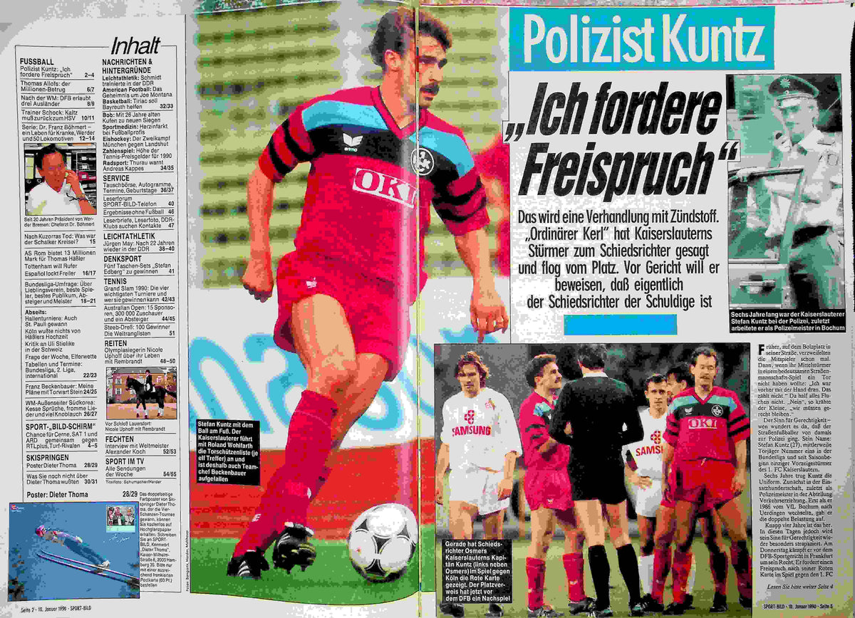 Inhaltsverzeichnis Sport Bild 03/1990