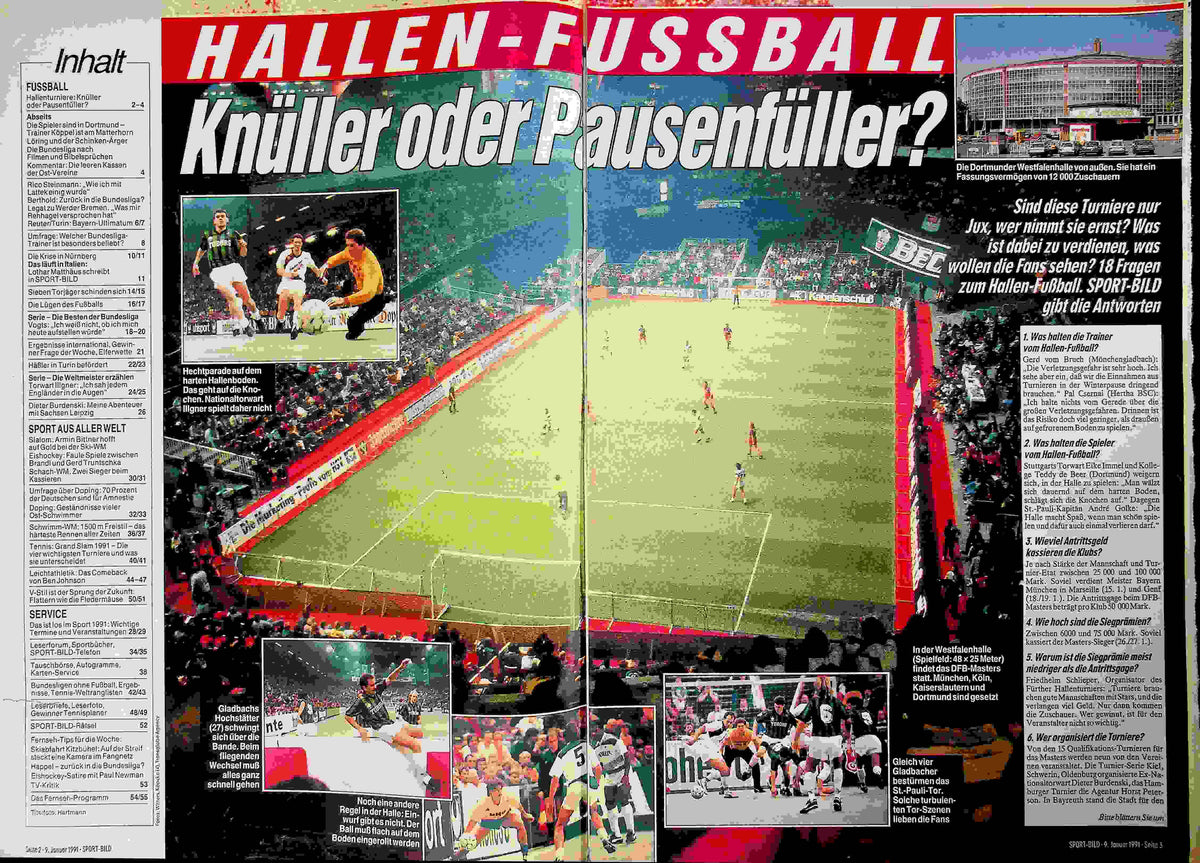 Inhaltsverzeichnis Sport Bild 03/1991