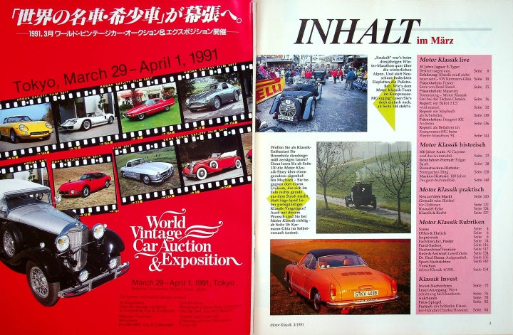 Inhaltsverzeichnis Motor Klassik 03/1991