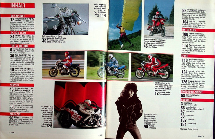 Inhaltsverzeichnis Motorrad 03/1991