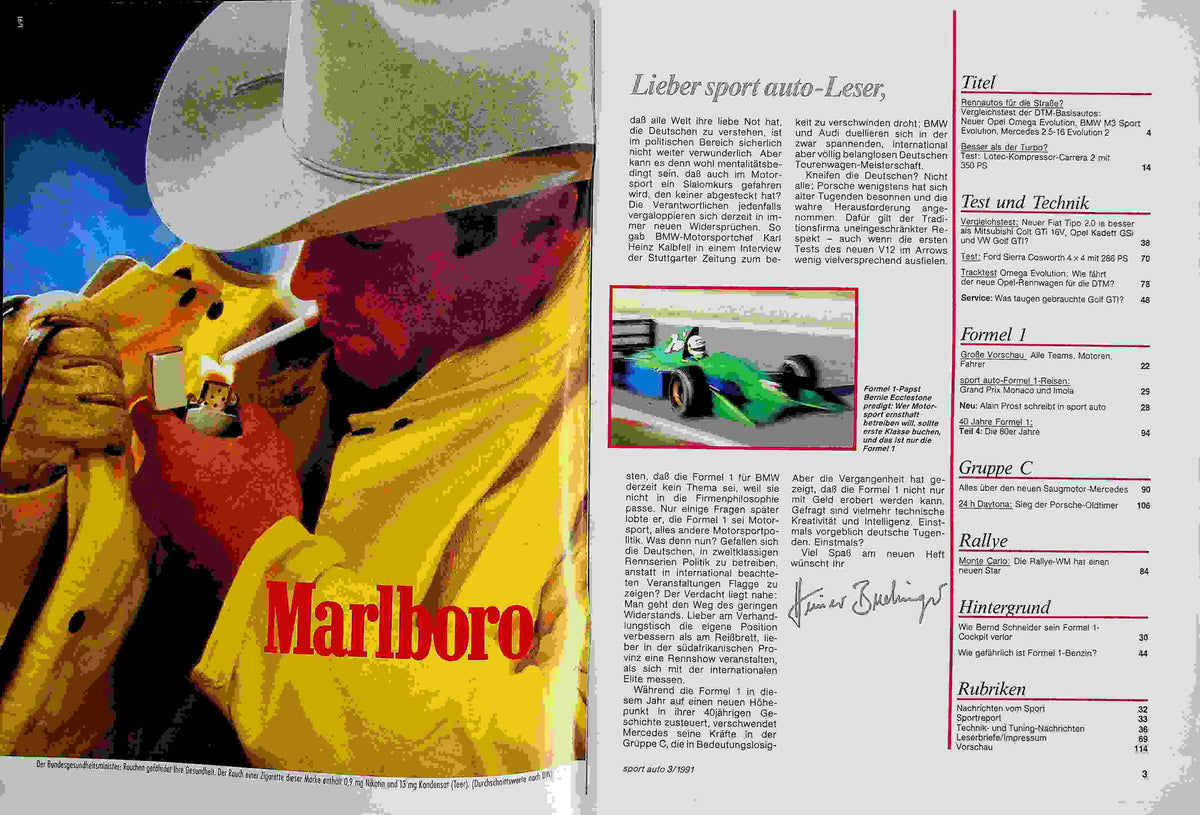Inhaltsverzeichnis Sport Auto 03/1991