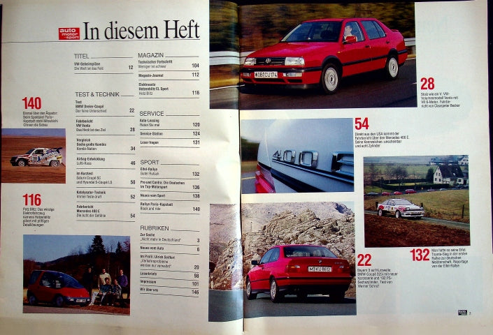 Inhaltsverzeichnis Auto Motor und Sport 03/1992