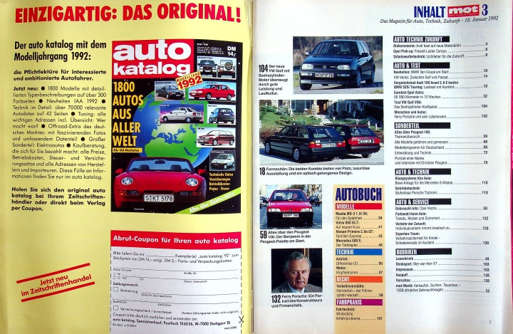 Inhaltsverzeichnis MOT 03/1992