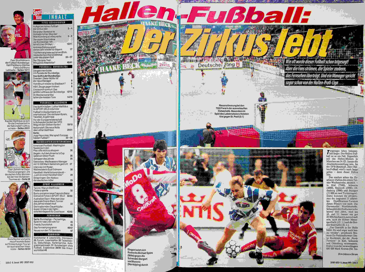 Inhaltsverzeichnis Sport Bild 03/1992