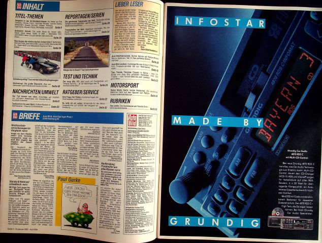 Inhaltsverzeichnis Auto Bild 03/1992