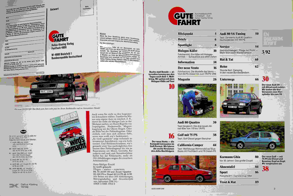 Inhaltsverzeichnis Gute Fahrt 03/1992