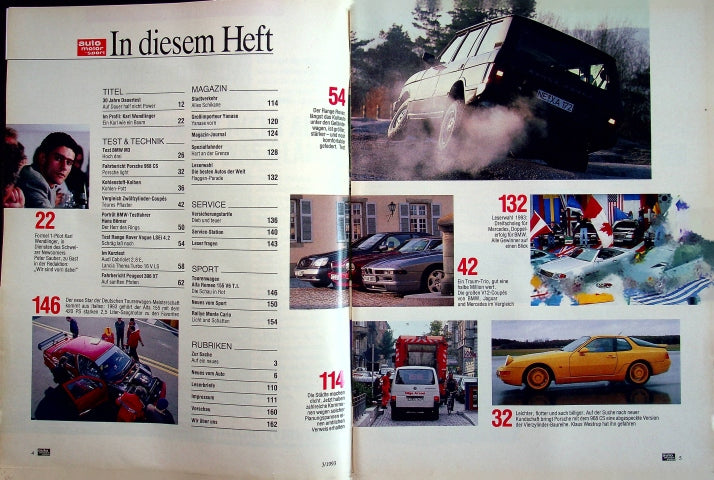 Inhaltsverzeichnis Auto Motor und Sport 03/1993