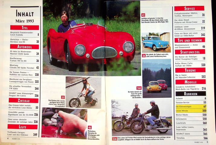 Inhaltsverzeichnis Oldtimer Markt 03/1993
