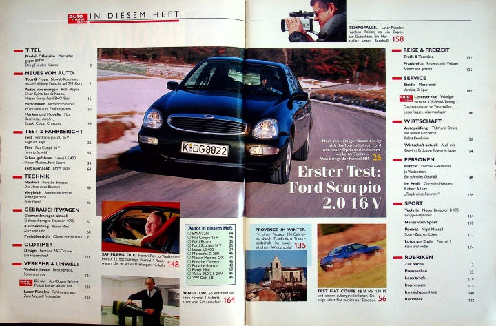 Inhaltsverzeichnis Auto Motor und Sport 03/1995