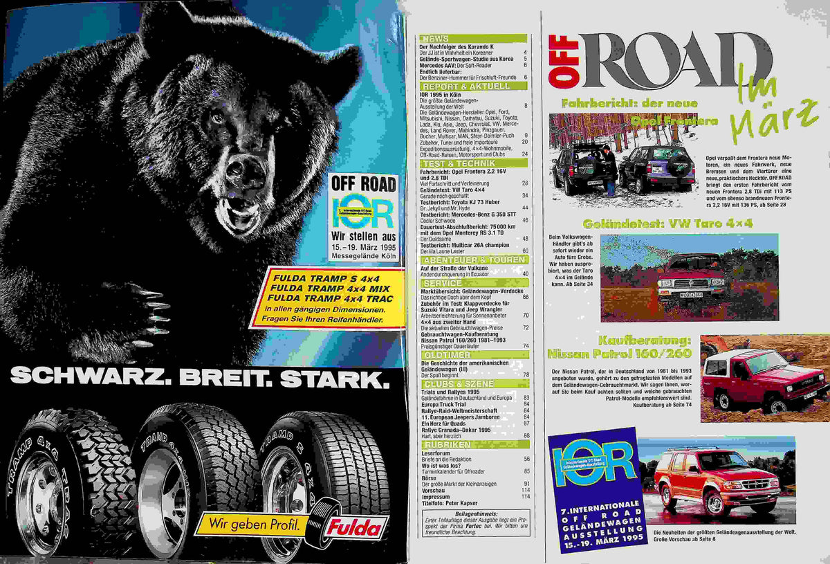 Inhaltsverzeichnis Offroad 03/1995