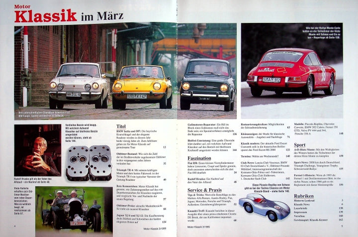 Inhaltsverzeichnis Motor Klassik 03/1995