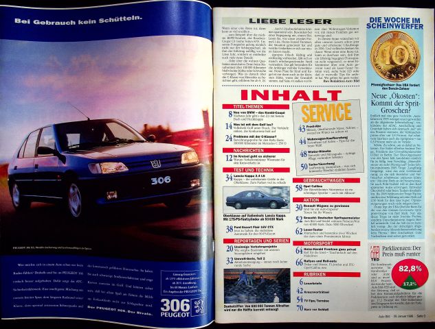 Inhaltsverzeichnis Auto Bild 03/1996