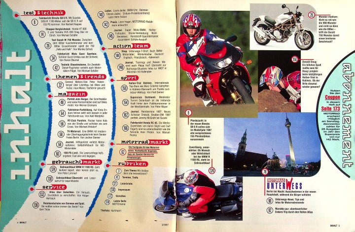 Inhaltsverzeichnis Motorrad 03/1997