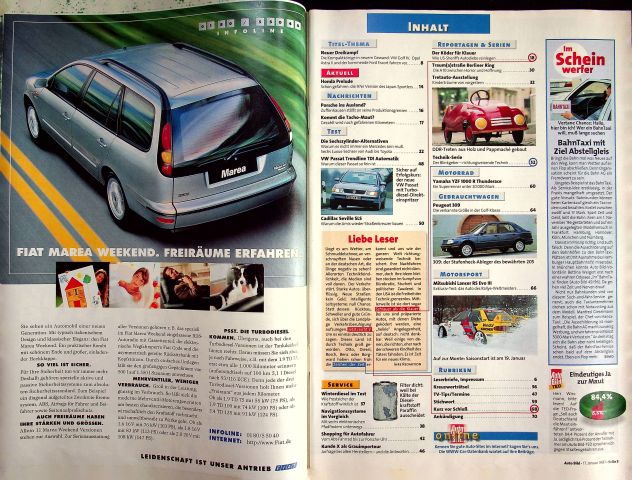 Inhaltsverzeichnis Auto Bild 03/1997