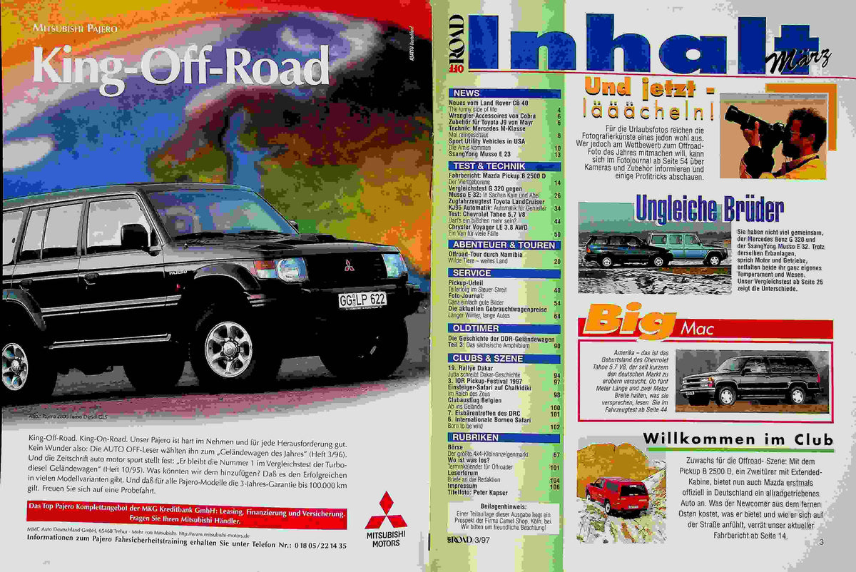 Inhaltsverzeichnis Offroad 03/1997