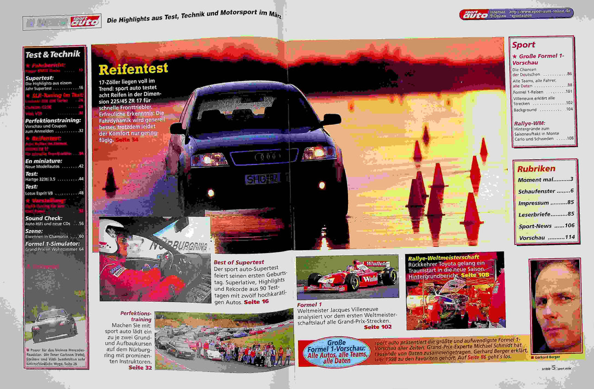 Inhaltsverzeichnis Sport Auto 03/1998