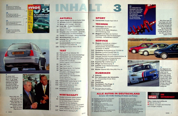 Inhaltsverzeichnis MOT 03/1999