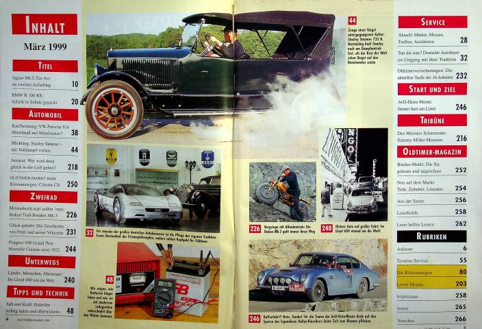 Inhaltsverzeichnis Oldtimer Markt 03/1999