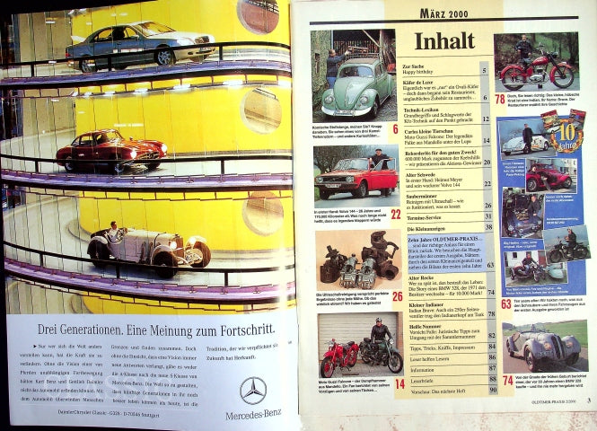 Inhaltsverzeichnis Oldtimer Praxis 03/2000