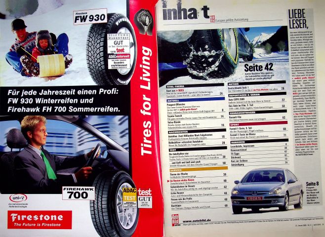 Inhaltsverzeichnis Auto Bild 03/2000