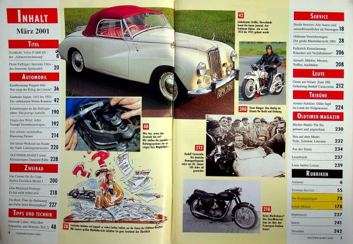 Inhaltsverzeichnis Oldtimer Markt 03/2001