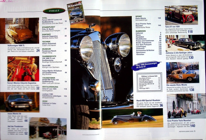 Inhaltsverzeichnis Motor Klassik 03/2001