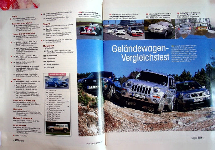 Inhaltsverzeichnis Auto Motor und Sport 03/2002
