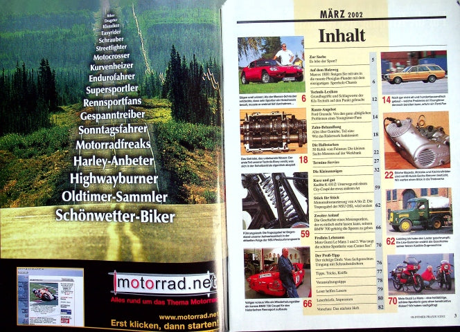 Inhaltsverzeichnis Oldtimer Praxis 03/2002