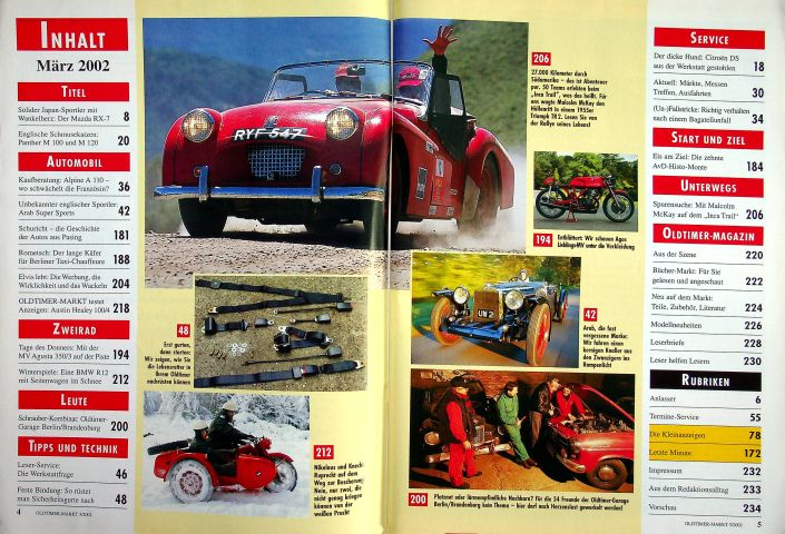 Inhaltsverzeichnis Oldtimer Markt 03/2002