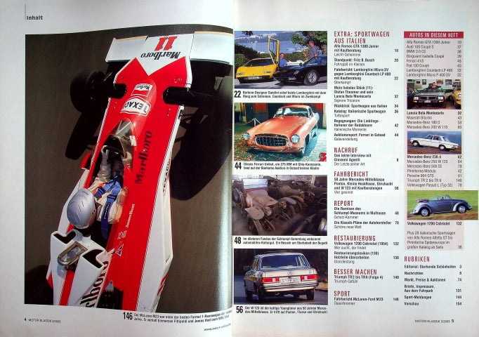 Inhaltsverzeichnis Motor Klassik 03/2003