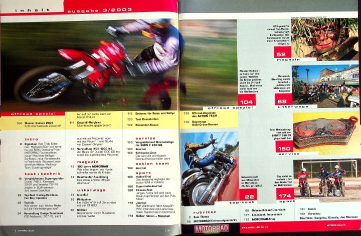Inhaltsverzeichnis Motorrad 03/2003