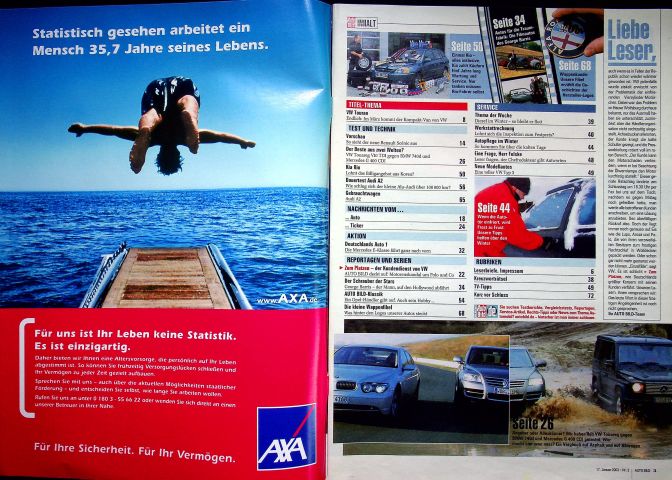 Inhaltsverzeichnis Auto Bild 03/2003