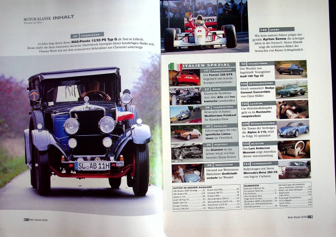 Inhaltsverzeichnis Motor Klassik 03/2004