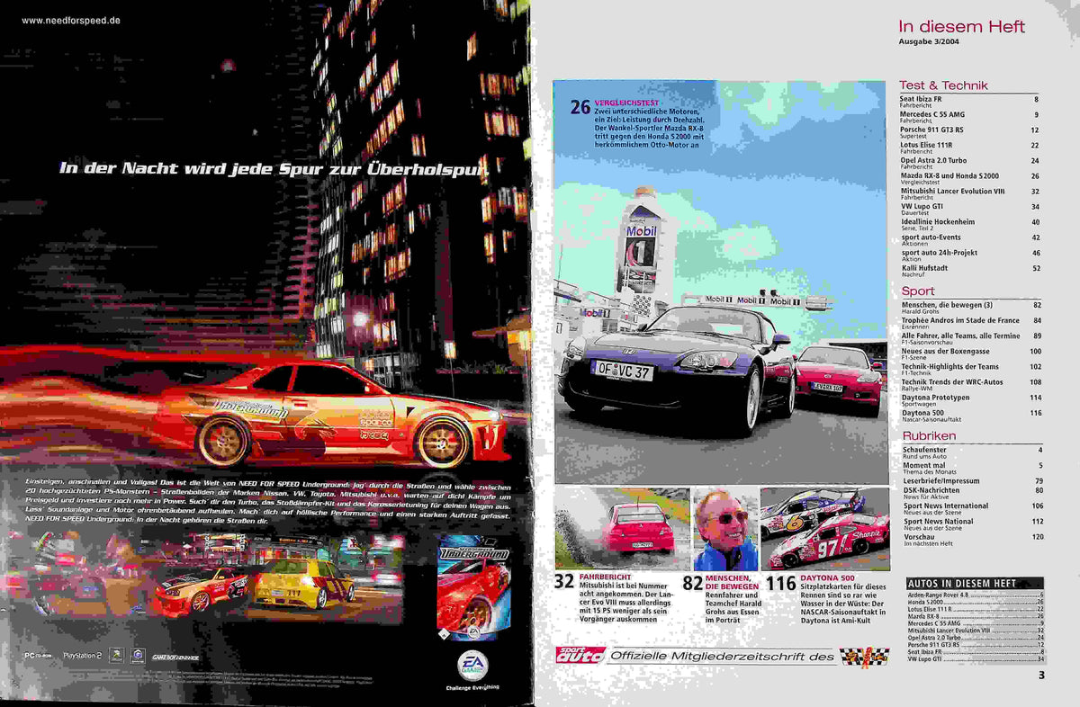 Inhaltsverzeichnis Sport Auto 03/2004